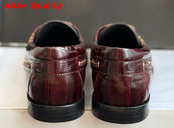 Saint Laurent Le Loafer Bateau in Hagfish Burgundy Replica