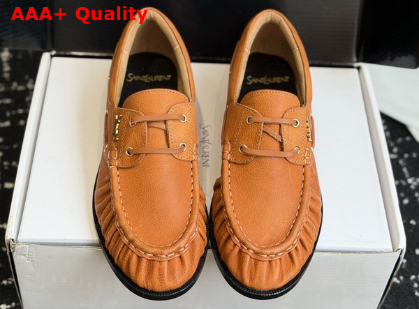 Saint Laurent Le Loafer Bateau in Natural Calfskin Leather Replica