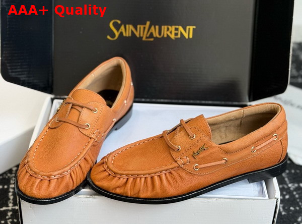 Saint Laurent Le Loafer Bateau in Natural Calfskin Leather Replica