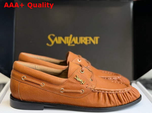 Saint Laurent Le Loafer Bateau in Natural Calfskin Leather Replica