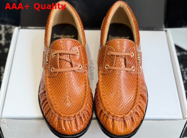 Saint Laurent Le Loafer Bateau in Natural Python Leather Replica