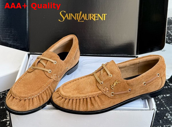 Saint Laurent Le Loafer Bateau in Natural Suede Calfskin Replica