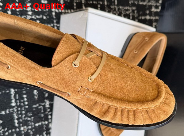 Saint Laurent Le Loafer Bateau in Natural Suede Calfskin Replica