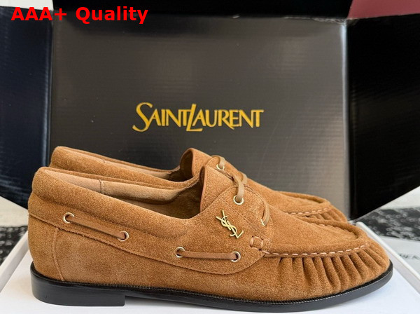 Saint Laurent Le Loafer Bateau in Natural Suede Calfskin Replica