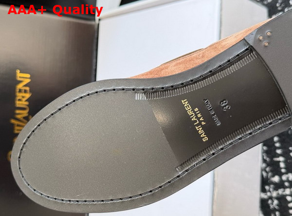 Saint Laurent Le Loafer Bateau in Nude Suede Calfskin Replica