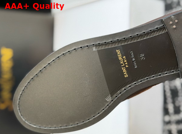 Saint Laurent Le Loafer Bateau in Paris Brown Smooth Leather Replica