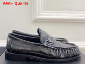 Saint Laurent Le Loafer Penny Slippers in Eel Black Replica