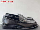Saint Laurent Le Loafer Penny in Black Glazed Leather Replica