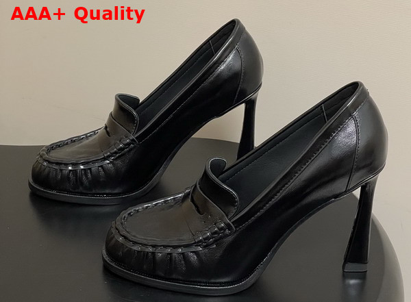 Saint Laurent Le Loafer Pumps in Black Shiny Leather Replica