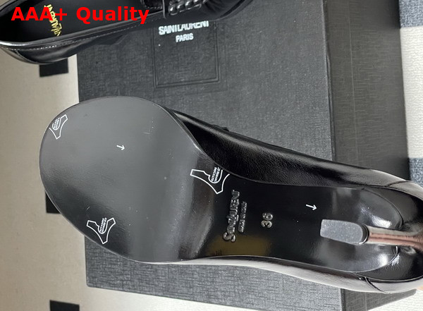 Saint Laurent Le Loafer Pumps in Black Shiny Leather Replica