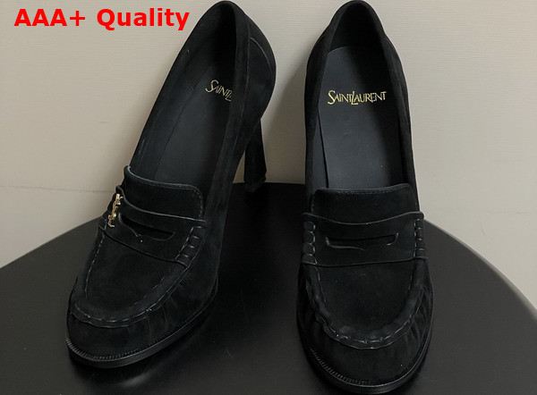 Saint Laurent Le Loafer Pumps in Black Suede Replica