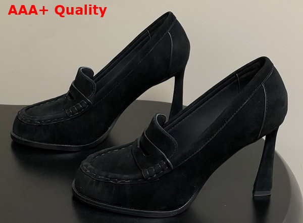 Saint Laurent Le Loafer Pumps in Black Suede Replica