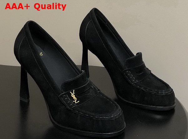Saint Laurent Le Loafer Pumps in Black Suede Replica