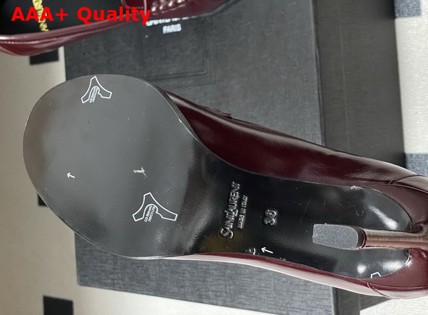 Saint Laurent Le Loafer Pumps in Bordeaux Shiny Leather Replica