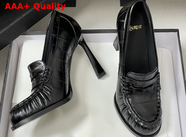 Saint Laurent Le Loafer Pumps in Eel Black Replica