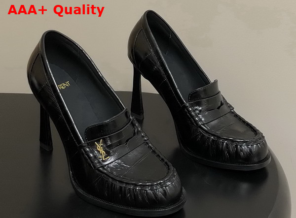 Saint Laurent Le Loafer Pumps in Eel Black Replica