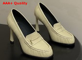 Saint Laurent Le Loafer Pumps in Eel Cream Replica