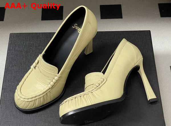 Saint Laurent Le Loafer Pumps in Eel Cream Replica