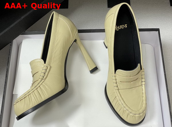 Saint Laurent Le Loafer Pumps in Eel Cream Replica