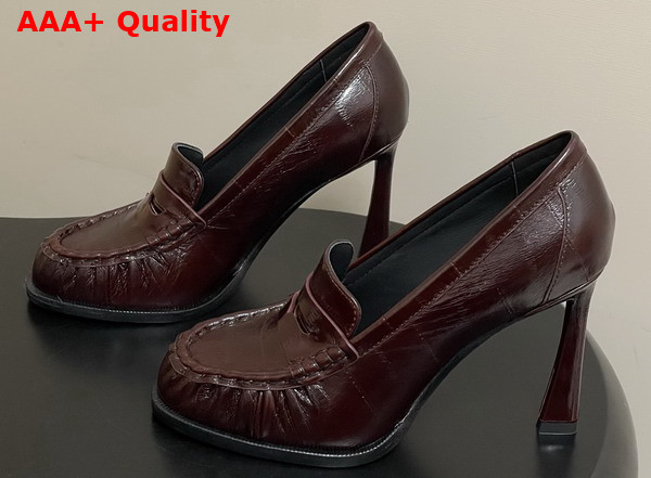 Saint Laurent Le Loafer Pumps in Eel Deep Bordeaux Replica