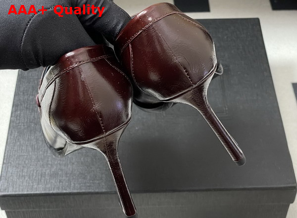 Saint Laurent Le Loafer Pumps in Eel Deep Bordeaux Replica