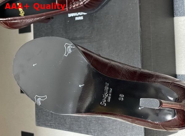 Saint Laurent Le Loafer Pumps in Eel Deep Bordeaux Replica