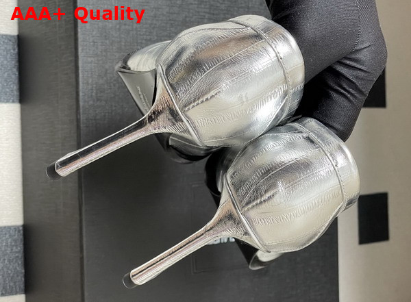 Saint Laurent Le Loafer Pumps in Eel Silver Replica