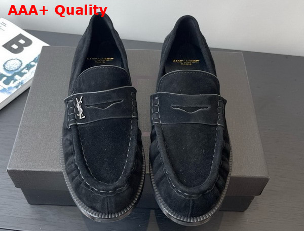 Saint Laurent Le Loafer Supple in Suede Black Replica