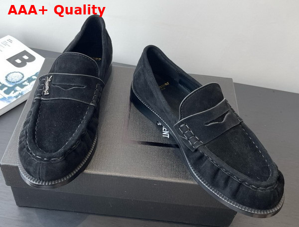 Saint Laurent Le Loafer Supple in Suede Black Replica