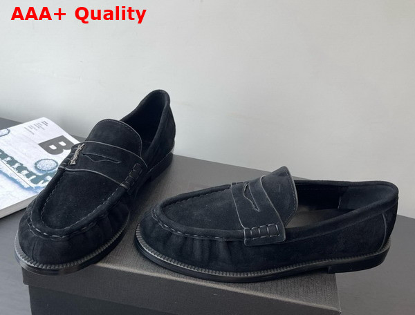 Saint Laurent Le Loafer Supple in Suede Black Replica