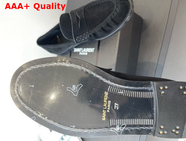 Saint Laurent Le Loafer Supple in Suede Black Replica