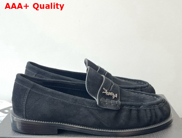 Saint Laurent Le Loafer Supple in Suede Black Replica