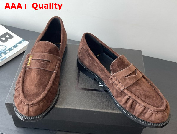 Saint Laurent Le Loafer Supple in Suede Brown Replica
