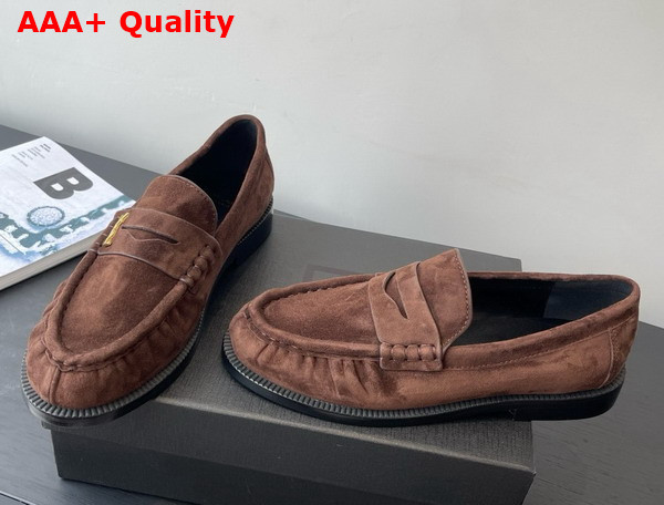 Saint Laurent Le Loafer Supple in Suede Brown Replica