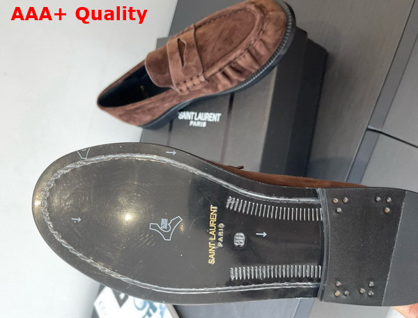 Saint Laurent Le Loafer Supple in Suede Brown Replica