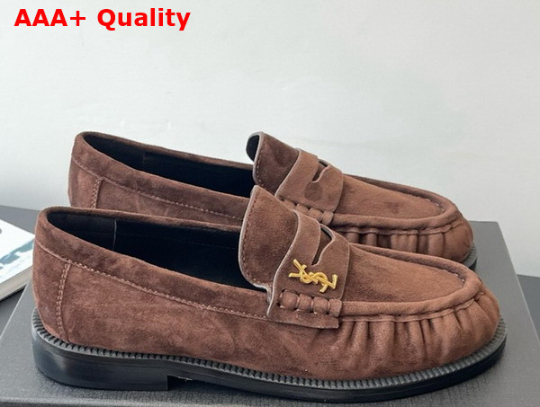 Saint Laurent Le Loafer Supple in Suede Brown Replica