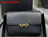 Saint Laurent Le Maillon Satchel in Black Smooth Leather Replica