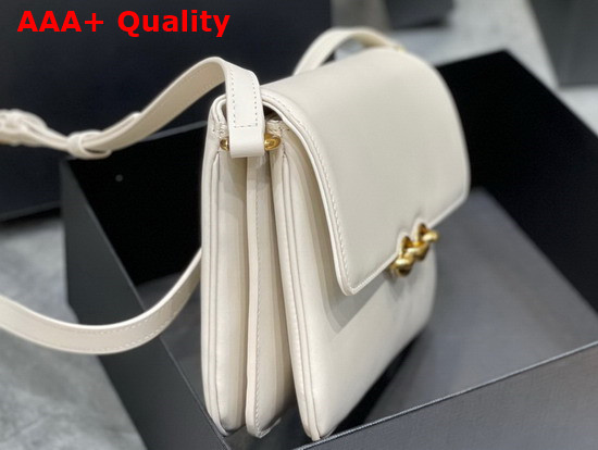 Saint Laurent Le Maillon Satchel in Blanc Vintage Smooth Leather Replica