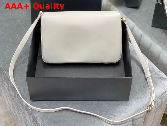 Saint Laurent Le Maillon Satchel in Blanc Vintage Smooth Leather Replica