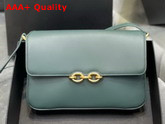 Saint Laurent Le Maillon Satchel in Khaki Green Smooth Leather Replica