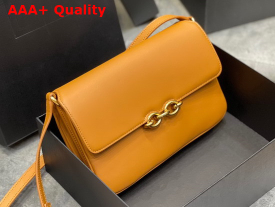 Saint Laurent Le Maillon Satchel in Mustard Smooth Leather Replica