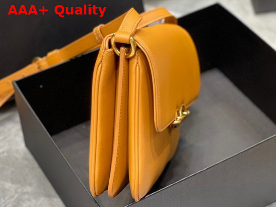 Saint Laurent Le Maillon Satchel in Mustard Smooth Leather Replica