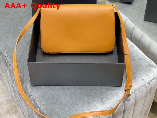 Saint Laurent Le Maillon Satchel in Mustard Smooth Leather Replica