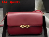Saint Laurent Le Maillon Satchel in Rouge Eros Smooth Leather Replica
