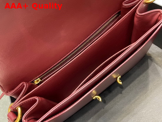 Saint Laurent Le Maillon Satchel in Rouge Eros Smooth Leather Replica