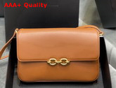 Saint Laurent Le Maillon Satchel in Taupe Smooth Leather Replica