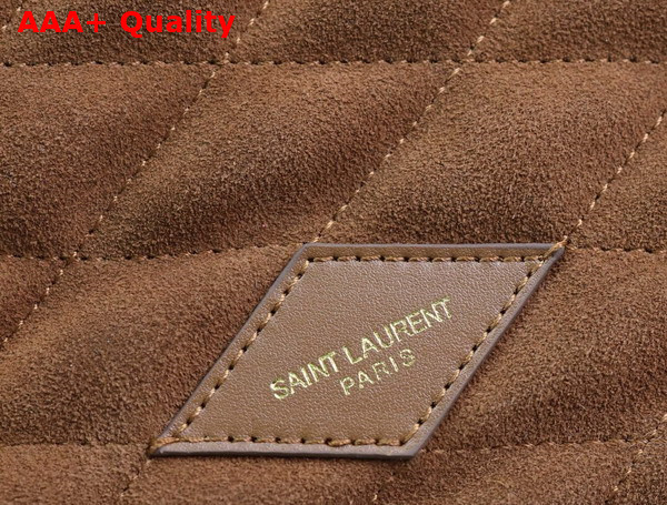 Saint Laurent Le Pochon Tote Bag in Camel Suede and Shearling Replica
