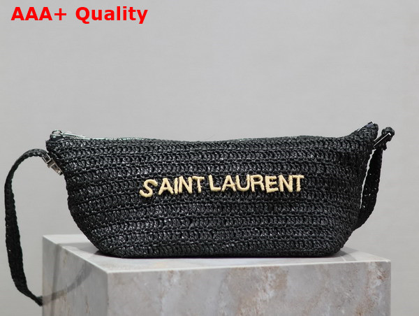 Saint Laurent Le Rafia Crossbody Bag in Black and Beige Naturel Replica