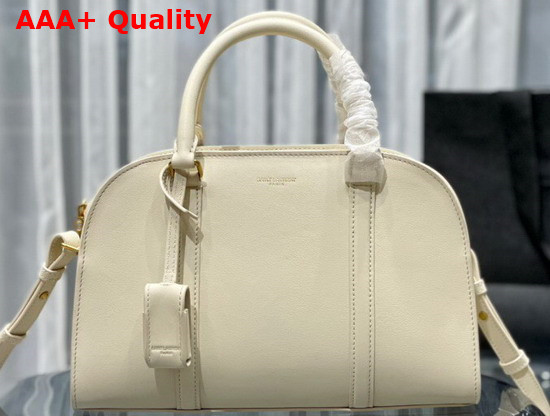 Saint Laurent Lock Baby Duffle in Blanc Vintage Smooth Leather Replica