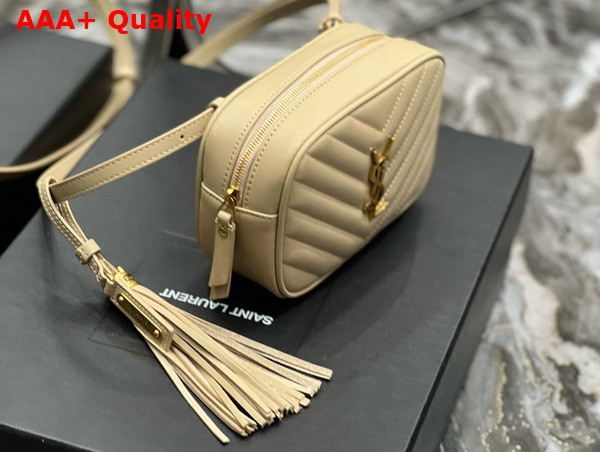 Saint Laurent Lou Belt Bag in Beige Quilted Leather Replica